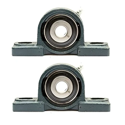Image of 2x UCP202 NP15 Pillow Block Housed Bearing 15mm Bore Cast Iron Housing 2 Bolt