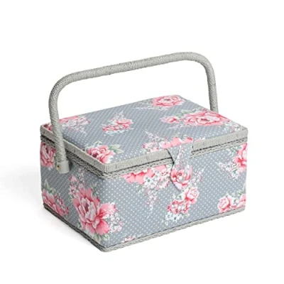 Image of Hobbygift Groves Exclusive Print Collection: Sewing Box (M): Beautiful Bloom, Cotton Blend, 18.5x26x15 cm