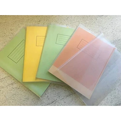 Image of Pack of 15 Quality 9&quot;x7&quot; Plastic Exercise Book Covers Slip on Jackets X 12