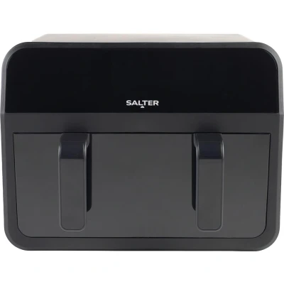 Image of Salter EK5872 Dual View Air Fryer 7 L Non Stick Cooking Tray With Removable Divider, Large Family Size Capacity, Viewing Window, Digital LED Touch Display, 6 Functions, Hot Circulation, 2300 W