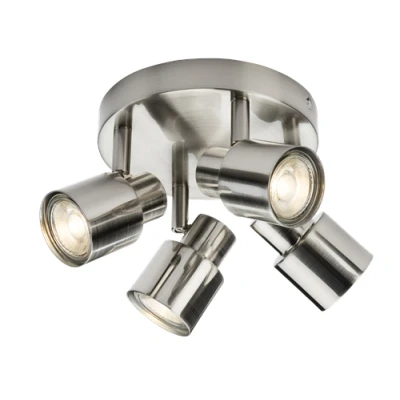 Image of KnightsBridge 230V GU10 Quad Spotlight Brushed Chrome