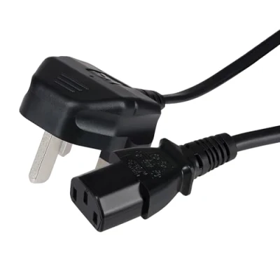 Image of Maplin Power Lead IEC C13 Female Plug to UK 3 Pin Mains 13 Amp Fuse, 3m Cable