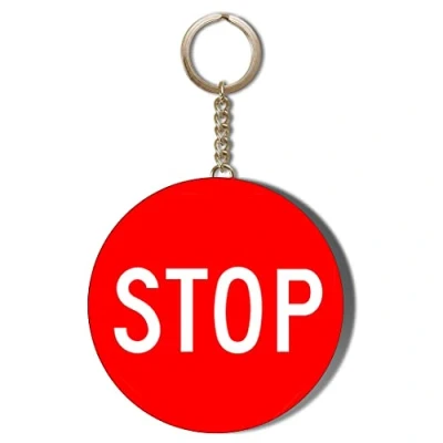 Image of Gift Insanity STOP SIGN 58mm LONG CHAIN KEYRING
