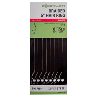 Image of Preston Korum Braided 6&quot; Hair Rigs Size 12 Barbed (k0310114)
