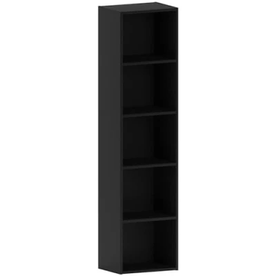 Image of Vida Designs Oxford 5 Tier Cube Bookcase, Black Wooden Shelving Display Storage Unit Office Living Room Furniture