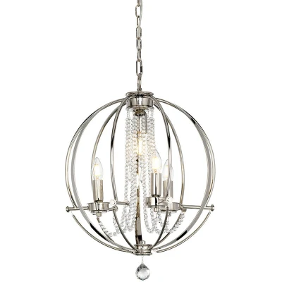 Image of Cassie 4 Light Chandelier Polished Nickel