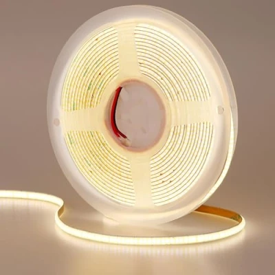 Image of GOMING 12V 5mm Width COB LED Strip Light Natural White 4000K 16.4ft(5M) CRI 93+ Uniform Glow 400LEDs/M Flexible Not Waterproof IP20 Tape Lights for DIY Bedroom Kitchen Home Decor(No Power Supply)