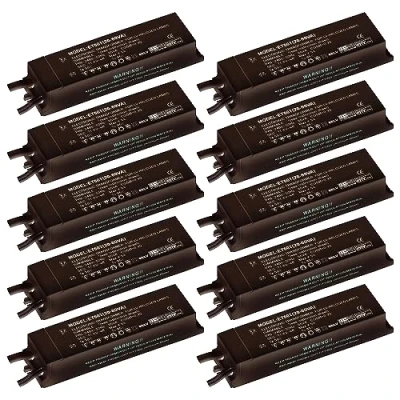 Image of Black Finish 12V Low Voltage 20W 60W Rated Electronic Dimmable Transformer for Halogen Lights Lamps Bulbs IP20 Pack of 10