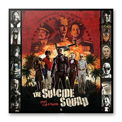 Image of Official Suicide Squad 2022 Wall Calendar, 12&quot; x Square Calendar (Free Poster Included), Family 2022, DC Comics Secret Santa Gift
