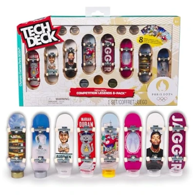 Image of Tech Deck, Competition Legends 8 Pack Fingerboards with Cards, Olympic Games Paris 2024, Customisable Mini Skateboards, Kids’ Toys for Ages 6 and up