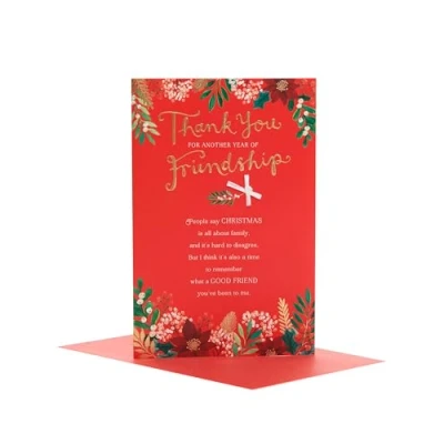 Image of UK Greetings Christmas Card for Friend Heartfelt Design