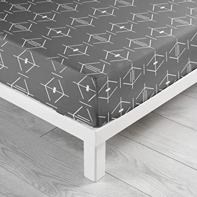 Image of douceur d&#039;intérieur, Aristide Fitted Sheet (160 x 200 cm) Anthracite 100% Cotton