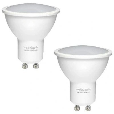 Image of Long Life Lamp Company 2 Pack GU10 5W LED Beautiful Warm White Colour 50w Replacement