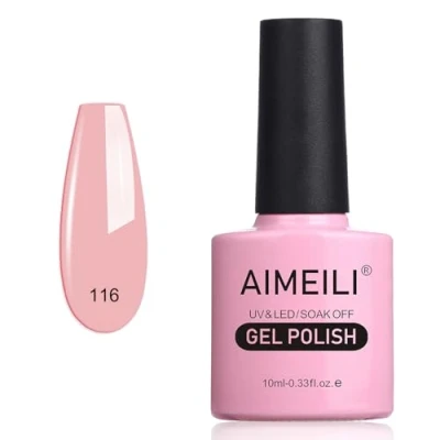 Image of AIMEILI Pastel Nude Gel Nail Polish Soak Off UV LED Varnish Camellia Japonica (116) 10ml