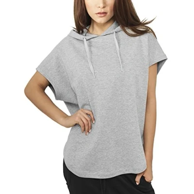 Image of Urban Classics Ladies Sleeveless Terry Hoody Hoodie, Women&#039;s, Size: Large, Grey