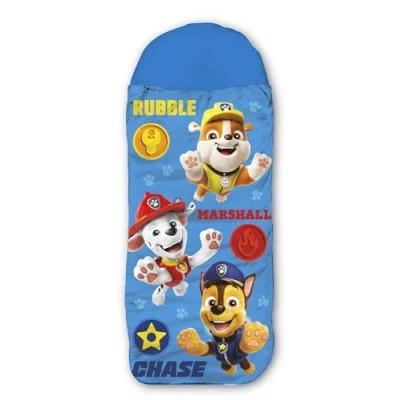 Image of Paw Patrol Kids Sleeping Bag Blue 140 cm + 30 (Hood) x 70 cm, Ideal for Outdoor/Indoor, Rubble, Marshall, Chase, Mummy Camping Girls and Boys with Zip