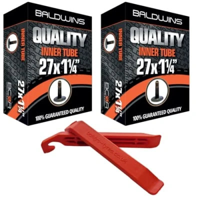 Image of PAIR 27&quot; x 1 1/4&quot; Baldwins Cycle/Bike Inner Tubes Schrader/Car Type Valves (Pack of 2)