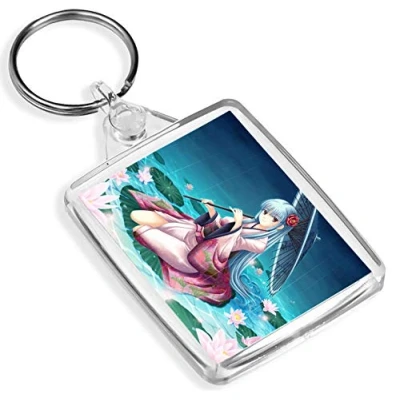 Image of 1 x Cartoon Anime Girl Japanese Red Rose Keyring IP02 Mum Dad #2814