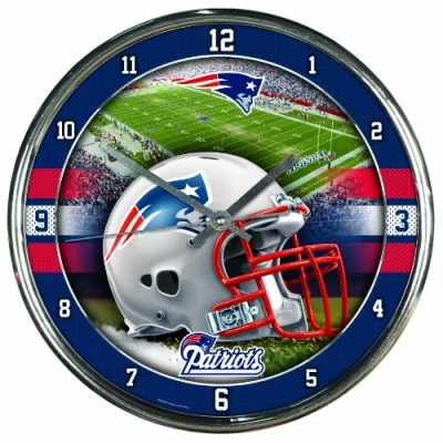 Image of Wincraft New England Patriots CHROME NFL Wall Clock