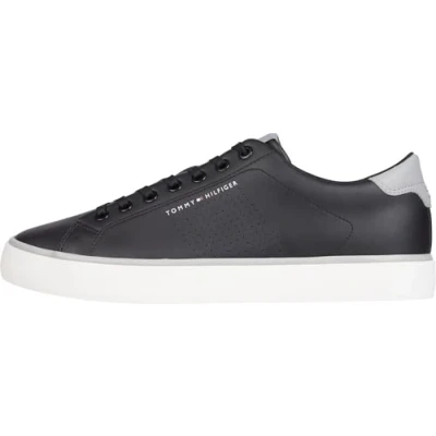 Image of Tommy Hilfiger VULC CORE Seasonal Trainers, Men&#039;s, Size: 6.5, Black leather and imitation