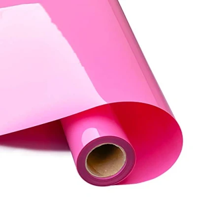 Image of Mauts Heat Transfer Vinyl Roll, Pink Paper, Permanent Adhesive HTV Iron On Vinyl, Backed Roll for DIY T Shirts, Hat, Clothing, Birthdays,Letters,12IN x 10FT