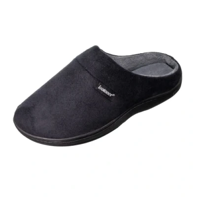 Image of Isotoner Men&#039;s Open Back Slipper with Memory Foam and Indoor/Outdoor Sole, Fuax Microsuede Black, 13 14