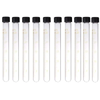 Image of SKYPRO 10 Pcs 25ml Centrifuge Tubes Graduated Glass Test with Screw Caps High Temperature Resistant Calibration
