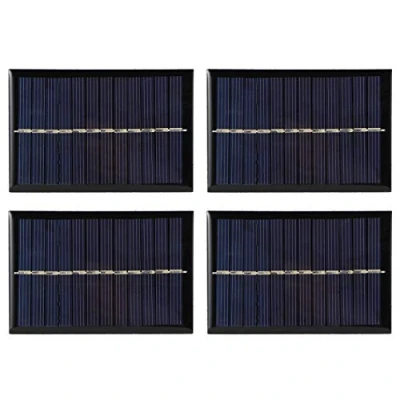 Image of Fdit Solar Panel, 4PCS 0.6W 6V Mini Panel Module Photovoltaic Cells Outdoor Compression Resistance Camping Battery Charger DIY Parts (3.5x2.4in)