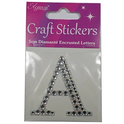 Image of Craft Stickers 5cm Diamante Encrusted Letters &amp; Numbers (A)