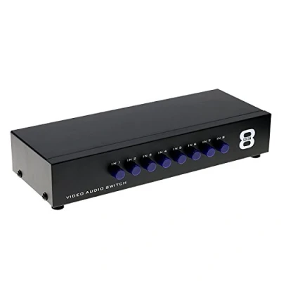Image of LEAGY 8 Way AV Switch RCA Switcher in 1 Out Composite Video L/R Audio Selector Box for DVD STB Game Consoles