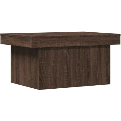 Image of vidaXL Modern Style Coffee Table with Shelves, Brown Oak Engineered Wood and Iron Build, Ideal for Living Room Decor