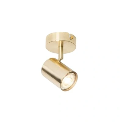 Image of Qazqa Modern Spotlight Ceiling Brass Adjustable Jeana Suitable for LED GU10 1 Way Light Steel Surface Mounted spotway Kitchen I Bedroom