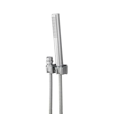 Image of WENKO 81340100 Wash Basin Shower with Duo Hook 170 x 2.7 cm (Hose 150 cm, Hand 20 cm) Polished Silver Brass
