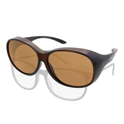 Image of ActiveSol Mega Women&#039;s UV Protection Polarized Over Sunglasses, Black White Mirror, L