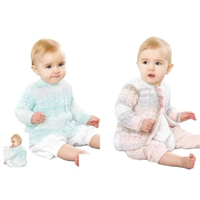 Image of King Cole 5775 Baby DK Cardigan Tunic Knitting Pattern