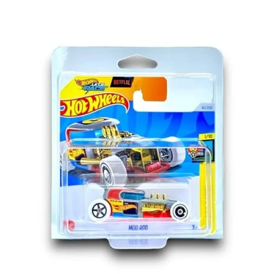 Image of Hot Wheels Mod Rod (Multi Colour) 1/10 HW Art Cars 2024 61/250 (Short Card) includes a KLAS Car Keeper Short Card Protector Case HTB71