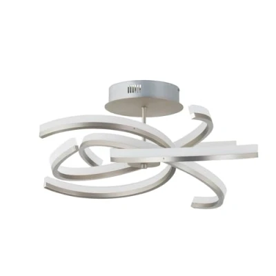 Image of LED Ceiling Light &#039;Divalis&#039; dimmable (Modern) in Silver Made of Aluminium for e.g. Living Room &amp; Dining (1 Source,) from Lindby lamp, lamp