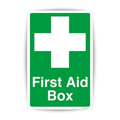 Image of First Aid Sticker Self Adhesive Waterproof Vinyl Kit Sign 150mmx100mm V1128