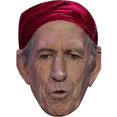 Image of FoxyPrinting Keith Richards (2) Music Celebrity Cardboard Party Face Mask Fancy Dress