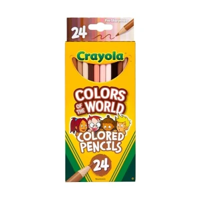 Image of CRAYOLA Colours of the World Pencils Assorted (Pack 24) That Represent Skin Tones from Around Ideal for Kids Aged 3+