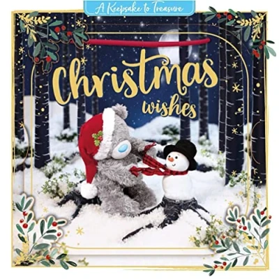 Image of Me To You Bear 3D Holographic Christmas Wishes Card