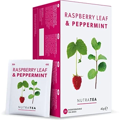 Image of Nutra Tea Raspberry Leaf &amp; Peppermint For Pregnancy Expectant Mothers 120 Bags Herbal (6 Pack)