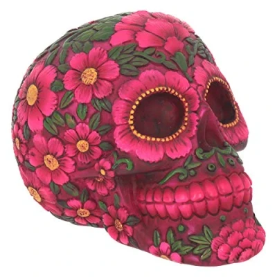 Image of Nemesis Now Sugar Blossom Skull 14.5cm, Fuschia