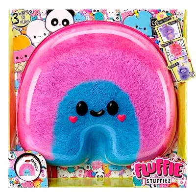Image of Fluffie Stuffiez Large Collectible Plush RAINBOW Suprise Reveal Unboxing with ASMR Fidget DIY Fur Pulling, Ultrasoft Fluff Great for Kids Ages 4+, Pink