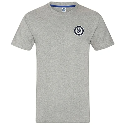 Image of Chelsea FC Official Football Gift Mens Graphic T Shirt Grey Small