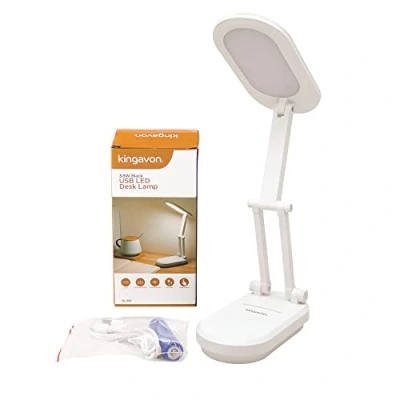 Image of Kingavon 3.8W Rechargeable USB LED Folding Bedside Table Reading Desk Lamp White