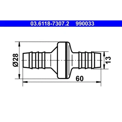 Image of 107386 Valve, vacuum hose ATE 03.6118 7307.2