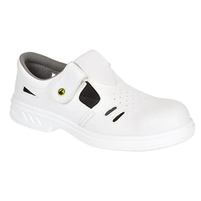 Image of Portwest Steelite ESD Ebro Safety Sandal S1 Class 3, Size: 34, Colour: White, FW48WHR34