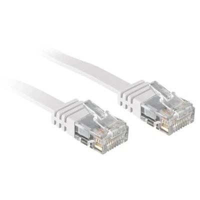 Image of LINDY 47503 Cat.6 Flat Patch Cable Unshielded White 3 m