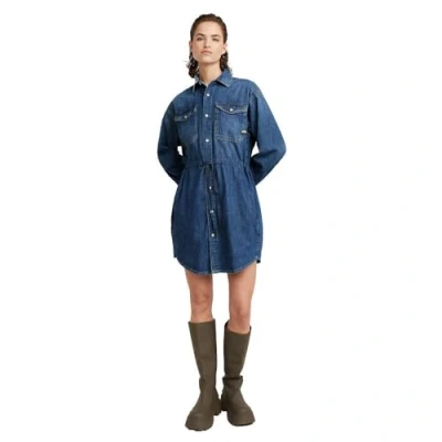 Image of G STAR RAW Women&#039;s Relaxed Drawcord Denim Dress , blue (faded noosa D24353 D252 G310), L